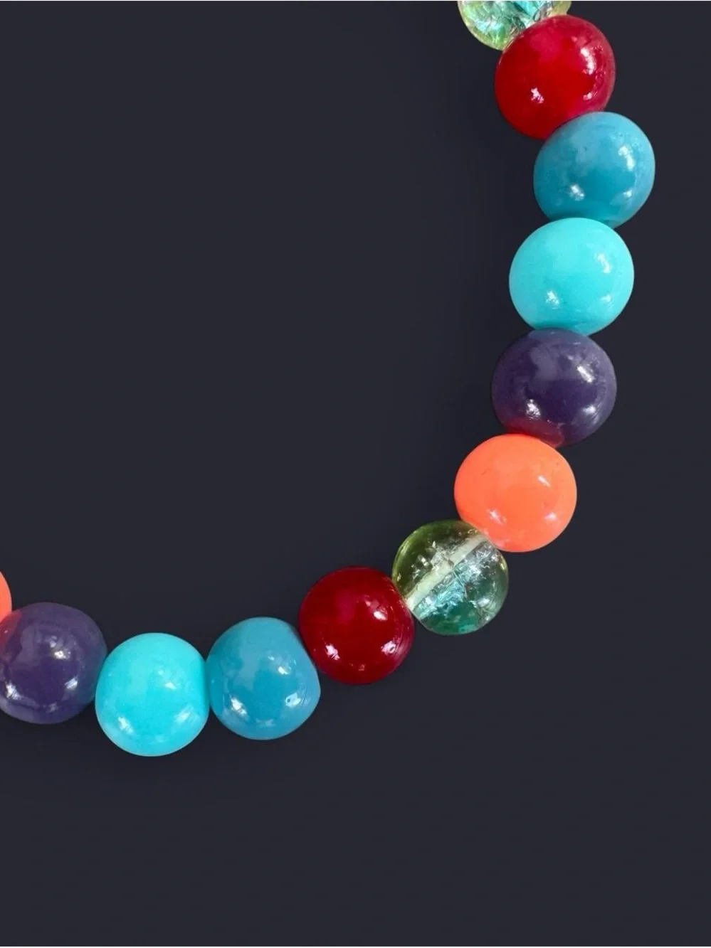 Tangerine Rush Glass Bead Bracelet
